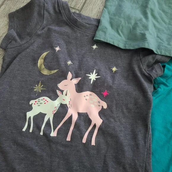 Girls 3T Graphic Tee Bundle Cat & Jack + Disney Jumping Beans (Set of 3) - Picture 4 of 7